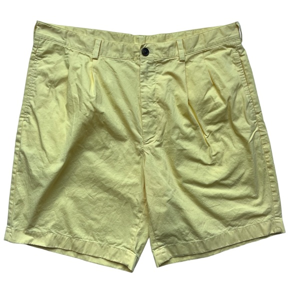 Brooks Brothers "346" Mens Pleated Shorts Yellow W38 - Picture 1 of 11